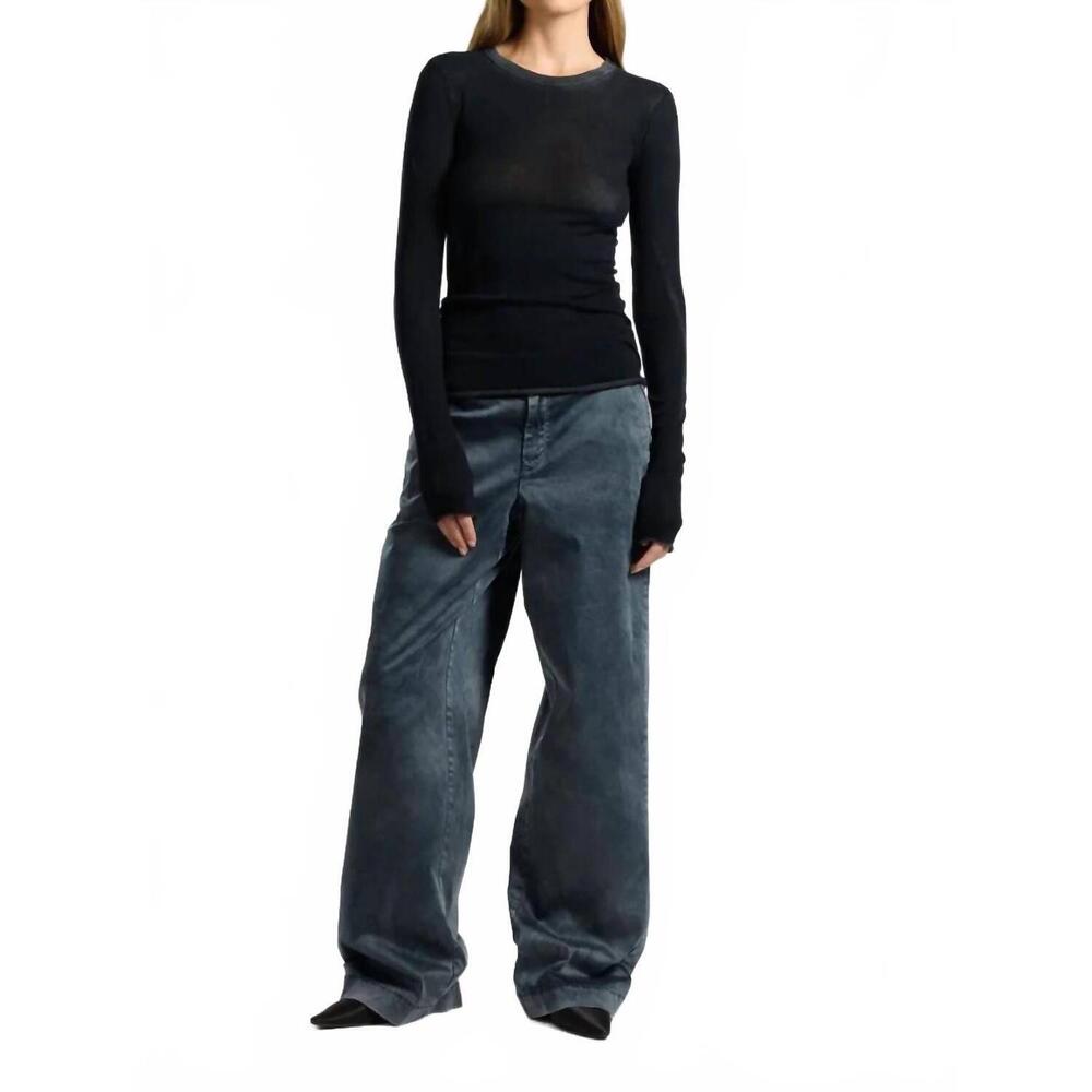 NEW COTTON CITIZEN marbella long sleeve top in vintage black